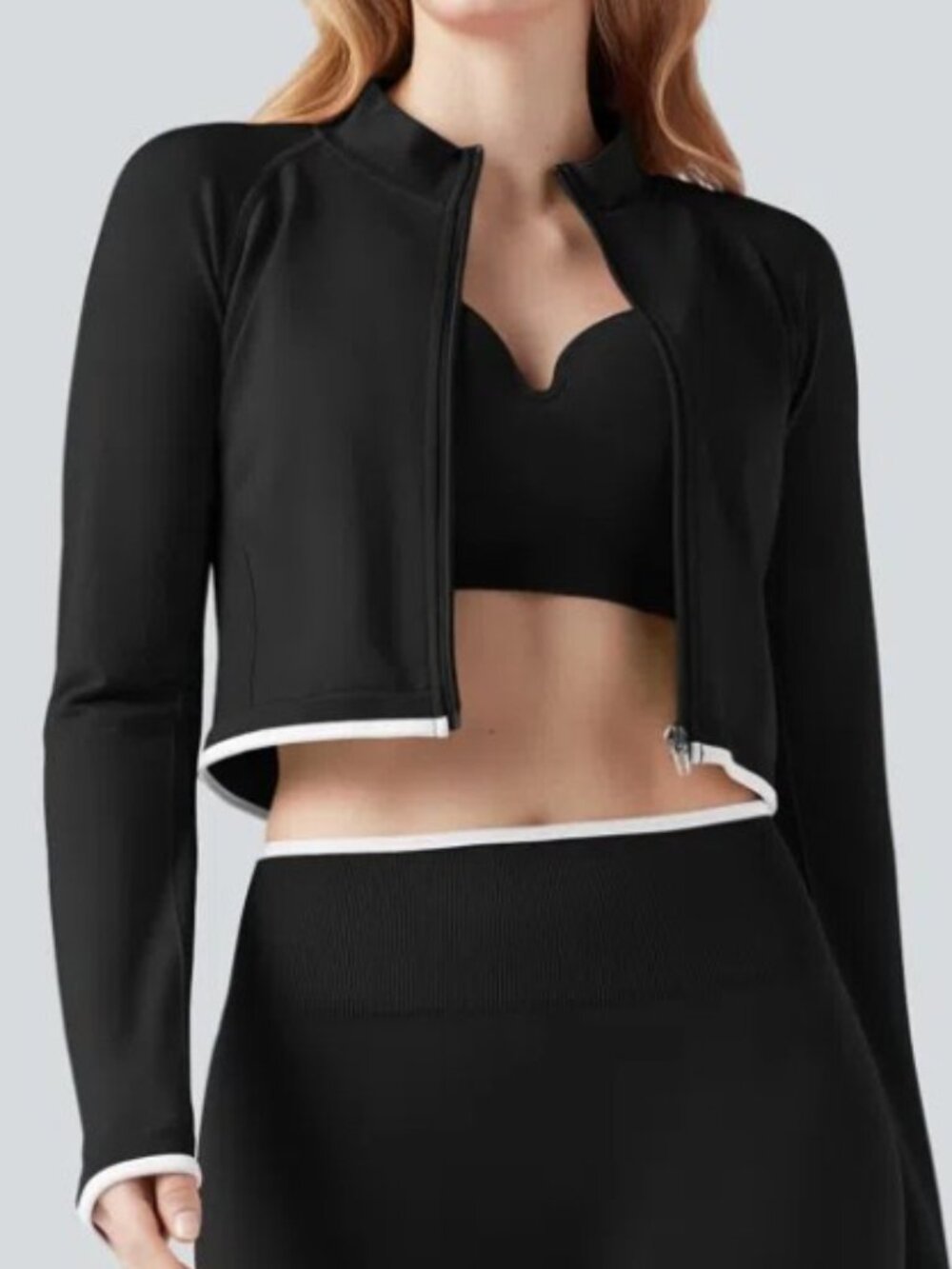 HALARA ZIPPER CROPPED YOGA JACKET (MEDIUM)